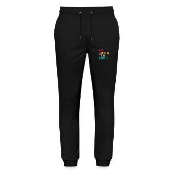 Not Aspiring to Be Humble Retro Vintage - Stanley/Stella Mover Unisex Organic Jogging Trousers - black - Front - Marisol (170cm) & Nik (191cm)