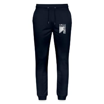 2002 Anniversary Born in 2002 Limited Edition - Stanley/Stella Mover Unisex Organic Jogging Trousers - navy - Front - Marisol (170cm) & Nik (191cm)