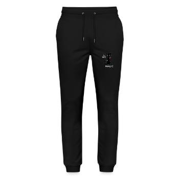 Ich mag Hunde Schwarze Katze lustiges Shirt Design - Stanley/Stella Unisex Bio Jogginghose Mover  - Schwarz - Vorne - Marisol (170cm) & Nik (191cm)