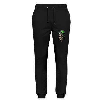 Plaisir de l’émeu et du Maine Coon de la Saint-Patrick - Pantalon de jogging bio MOVER Stanley/Stella unisexe - noir - Devant - Marisol (170cm) & Nik (191cm)