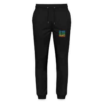 Geschenke zum 10. Geburtstag, 10 Jahre alte Jungen Mädchen - Stanley/Stella Unisex Bio Jogginghose Mover  - Schwarz - Vorne - Marisol (170cm) & Nik (191cm)