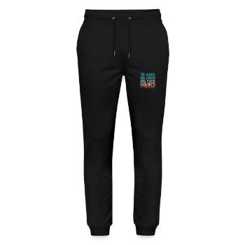 Geschenke zum 10. Geburtstag, 10 Jahre alte Jungen Mädchen - Stanley/Stella Unisex Bio Jogginghose Mover  - Schwarz - Vorne - Marisol (170cm) & Nik (191cm)