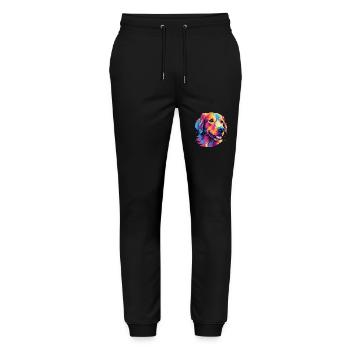 Golden Retriever Dog Portrait pop art - Stanley/Stella Mover Unisex Organic Jogging Trousers - black - Front - Marisol (170cm) & Nik (191cm)