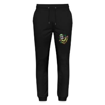 Un Paresseux qui fume un joint de cannabis - Pantalon de jogging bio MOVER Stanley/Stella unisexe - noir - Devant - Marisol (170cm) & Nik (191cm)