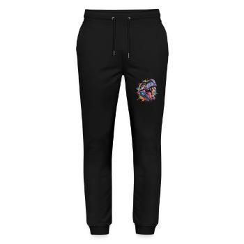 T-Rex Dinosaurier Kopf mit Graffiti-Stil - Stanley/Stella Unisex Bio Jogginghose Mover  - Schwarz - Vorne - Marisol (170cm) & Nik (191cm)