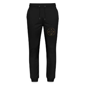 Dad 26 Baby Dad Father's Day Gift Dad 2026 - Stanley/Stella Mover Unisex Organic Jogging Trousers - black - Front - Marisol (170cm) & Nik (191cm)
