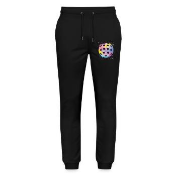 Pickleball Colorsplash Wiffleball Club - Stanley/Stella Mover Unisex Organic Jogging Trousers - black - Front - Marisol (170cm) & Nik (191cm)