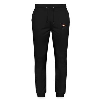 Rentier Pocket Funny Xmas Santa Claus - Stanley/Stella Unisex Bio Jogginghose Mover  - Schwarz - Vorne - Marisol (170cm) & Nik (191cm)