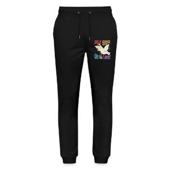 Die Dumme Gans Auf Freiem Fuß - Stanley/Stella Unisex Bio Jogginghose Mover  - Schwarz - Vorne - Marisol (170cm) & Nik (191cm)