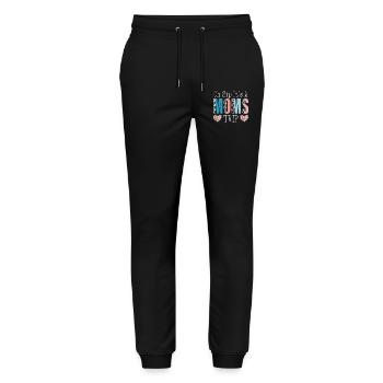 Moms Weekend Oh Sip It's A Moms Trip - Stanley/Stella Unisex Bio Jogginghose Mover  - Schwarz - Vorne - Marisol (170cm) & Nik (191cm)