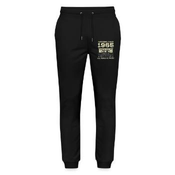 1965 Birthday Born In 1965 Vintage Retro - Stanley/Stella Mover Unisex Organic Jogging Trousers - black - Front - Marisol (170cm) & Nik (191cm)