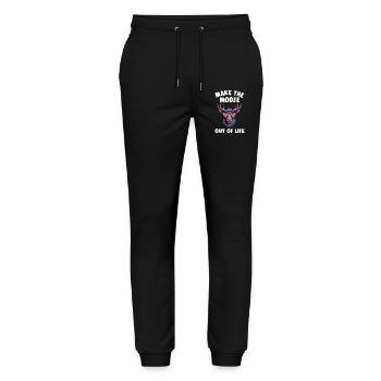 Turning Life into a Moose Cool Moose - Stanley/Stella Mover Unisex Organic Jogging Trousers - black - Front - Marisol (170cm) & Nik (191cm)
