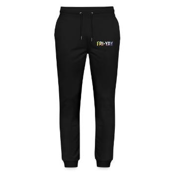 Fri Yay Teachers School Weekend Vibes - Stanley/Stella Unisex Bio Jogginghose Mover  - Schwarz - Vorne - Marisol (170cm) & Nik (191cm)