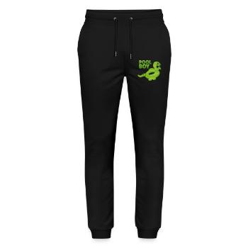 Pool Boy Dinosaur Floatie Swimming Pool - Stanley/Stella Mover Unisex Organic Jogging Trousers - black - Front - Marisol (170cm) & Nik (191cm)