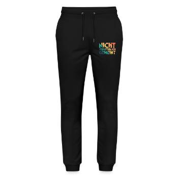 Nicht Despektierlich Gemeint - Stanley/Stella Unisex Bio Jogginghose Mover  - Schwarz - Vorne - Marisol (170cm) & Nik (191cm)