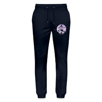 Cancer Sorcière Lavande Sensibilisation au cancer - Pantalon de jogging bio MOVER Stanley/Stella unisexe - marine - Devant - Marisol (170cm) & Nik (191cm)