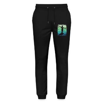 Synchronized Water Diver High Diver - Stanley/Stella Mover Unisex Organic Jogging Trousers - black - Front - Marisol (170cm) & Nik (191cm)