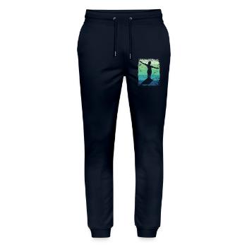 Synchronized Water Diver High Diver - Stanley/Stella Mover Unisex Organic Jogging Trousers - navy - Front - Marisol (170cm) & Nik (191cm)