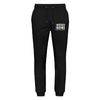 Les mamans bizarres construisent leur caractère - Pantalon de jogging bio MOVER Stanley/Stella unisexe - noir - Devant - Marisol (170cm) & Nik (191cm)
