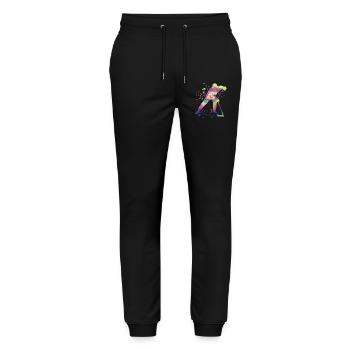 Eishockeyspieler Jungen Eishockey - Stanley/Stella Unisex Bio Jogginghose Mover  - Schwarz - Vorne - Marisol (170cm) & Nik (191cm)