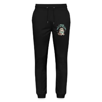 Ich Lese Nach Der Schlafenszeit Lesen Faultier - Stanley/Stella Unisex Bio Jogginghose Mover  - Schwarz - Vorne - Marisol (170cm) & Nik (191cm)