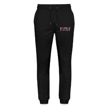 Sorry Girls Mum Sagt KeinDate Babyparty - Stanley/Stella Unisex Bio Jogginghose Mover  - Schwarz - Vorne - Marisol (170cm) & Nik (191cm)
