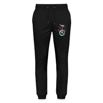 Einradfahrer Einradfahren Einrad - Stanley/Stella Unisex Bio Jogginghose Mover  - Schwarz - Vorne - Marisol (170cm) & Nik (191cm)