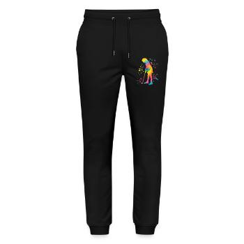 Golfer Colorsplash Kids Miniature Golf - Stanley/Stella Mover Unisex Organic Jogging Trousers - black - Front - Marisol (170cm) & Nik (191cm)