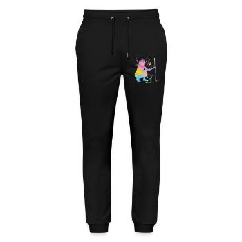 Golfer Colorsplash Kids Miniature Golf - Stanley/Stella Mover Unisex Organic Jogging Trousers - black - Front - Marisol (170cm) & Nik (191cm)