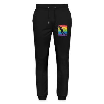 Eiskunstläufer Eiskunstlauf Schlittschuhlaufen - Stanley/Stella Unisex Bio Jogginghose Mover  - Schwarz - Vorne - Marisol (170cm) & Nik (191cm)