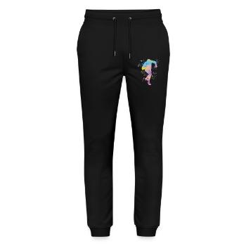 Lanceur de poids Colorsplash Lancer de poids - Pantalon de jogging bio MOVER Stanley/Stella unisexe - noir - Devant - Marisol (170cm) & Nik (191cm)