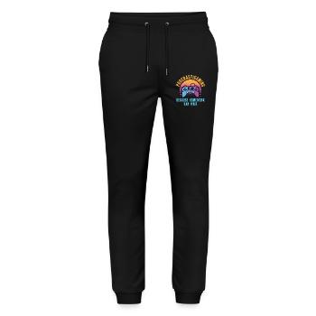 Gamer Procrastigame Homework Gaming - Stanley/Stella Mover Unisex Organic Jogging Trousers - black - Front - Marisol (170cm) & Nik (191cm)