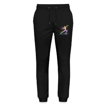 Lanceur de poids Colorsplash Lancer de poids - Pantalon de jogging bio MOVER Stanley/Stella unisexe - noir - Devant - Marisol (170cm) & Nik (191cm)