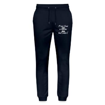 Bouldering Flash Papa Boulderer - Stanley/Stella Mover Unisex Organic Jogging Trousers - navy - Front - Marisol (170cm) & Nik (191cm)