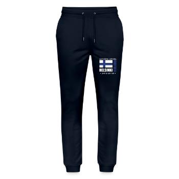 Helsinki - Stanley/Stella Mover Unisex Organic Jogging Trousers - navy - Front - Marisol (170cm) & Nik (191cm)