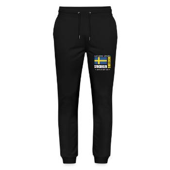 Stockholm - Pantalon de jogging bio MOVER Stanley/Stella unisexe - noir - Devant - Marisol (170cm) & Nik (191cm)