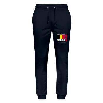 Charleroi - Pantalon de jogging bio MOVER Stanley/Stella unisexe - marine - Devant - Marisol (170cm) & Nik (191cm)