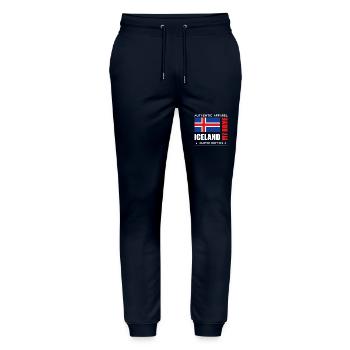 Iceland - Stanley/Stella Mover Unisex Organic Jogging Trousers - navy - Front - Marisol (170cm) & Nik (191cm)