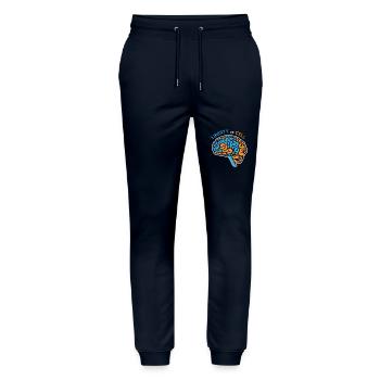 Explorez les profondeurs de la pensée ! - Pantalon de jogging bio MOVER Stanley/Stella unisexe - marine - Devant - Marisol (170cm) & Nik (191cm)