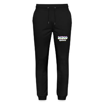 Discoqueen 70er Jahre Party groovy 70s Disco Queen - Stanley/Stella Unisex Bio Jogginghose Mover  - Schwarz - Vorne - Marisol (170cm) & Nik (191cm)