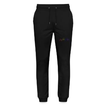 LGBTQ+ HEARTBEAT, MY HEART BEATS QUEER - Stanley/Stella Mover Unisex Organic Jogging Trousers - black - Front - Marisol (170cm) & Nik (191cm)