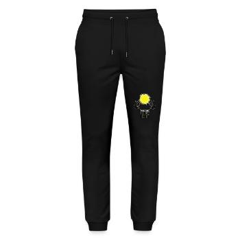 JE JETTE LA LUMIÈRE - Sonne - Pantalon de jogging bio MOVER Stanley/Stella unisexe - noir - Devant - Marisol (170cm) & Nik (191cm)