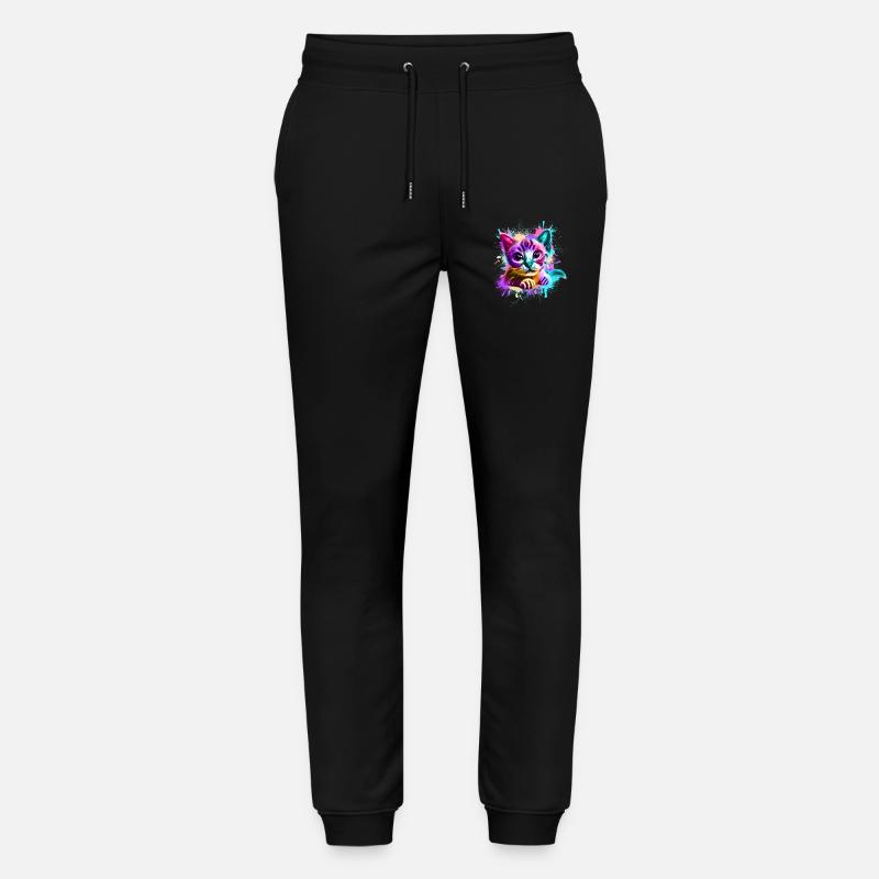 Katze Graffiti Bunt - Stanley/Stella Unisex Bio Jogginghose Mover  - Schwarz
