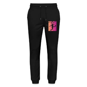 Joueuse de football 7e anniversaire - Pantalon de jogging bio MOVER Stanley/Stella unisexe - noir - Devant - Marisol (170cm) & Nik (191cm)