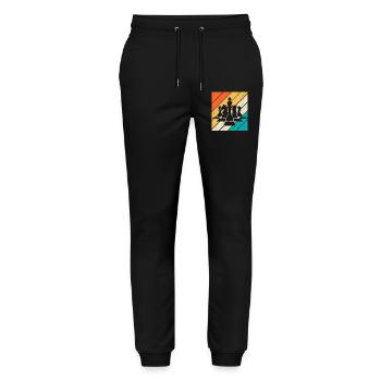 Échecs - Pantalon de jogging bio MOVER Stanley/Stella unisexe - noir - Devant - Marisol (170cm) & Nik (191cm)