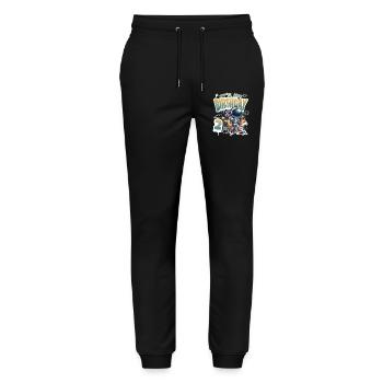 Astronaut 2. Geburtstag Weltall Hund Lustig - Stanley/Stella Unisex Bio Jogginghose Mover  - Schwarz - Vorne - Marisol (170cm) & Nik (191cm)
