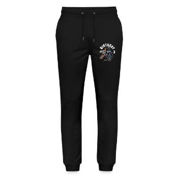 3e anniversaire de motocross - Pantalon de jogging bio MOVER Stanley/Stella unisexe - noir - Devant - Marisol (170cm) & Nik (191cm)