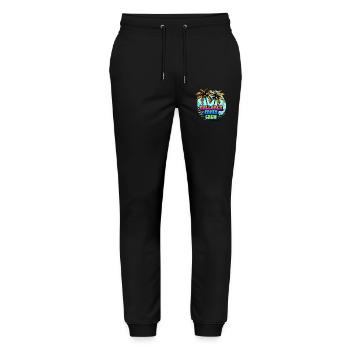 Mallorca Party Crew - Pantalon de jogging bio MOVER Stanley/Stella unisexe - noir - Devant - Marisol (170cm) & Nik (191cm)