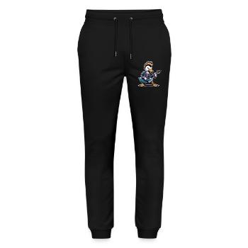 Duck Rock and Roll Guitarist - Stanley/Stella Mover Unisex Organic Jogging Trousers - black - Front - Marisol (170cm) & Nik (191cm)