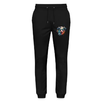 Cow Water Pistol - Stanley/Stella Mover Unisex Organic Jogging Trousers - black - Front - Marisol (170cm) & Nik (191cm)